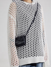 Oversized Crochet Open Knit Top