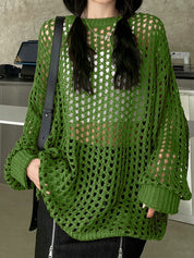 Oversized Crochet Open Knit Top