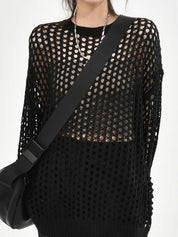 Oversized Crochet Open Knit Top