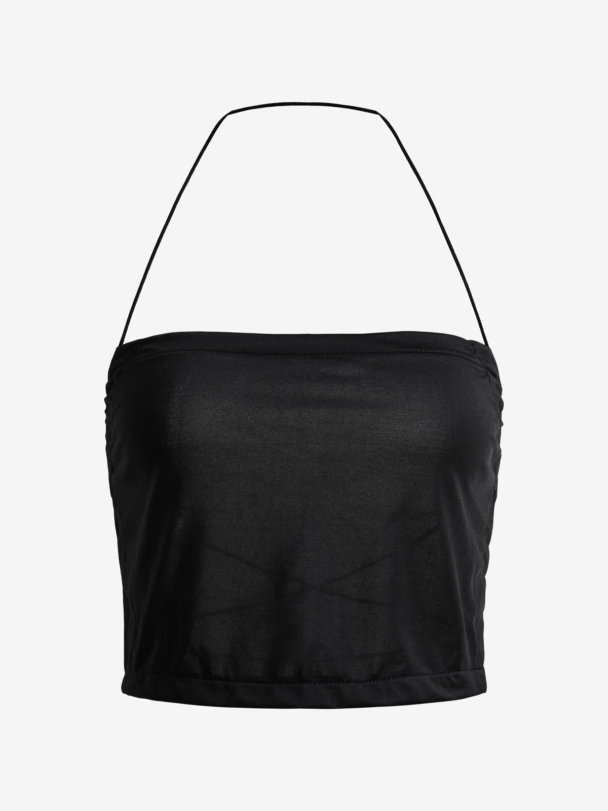 Black Halter Crop Cami Top