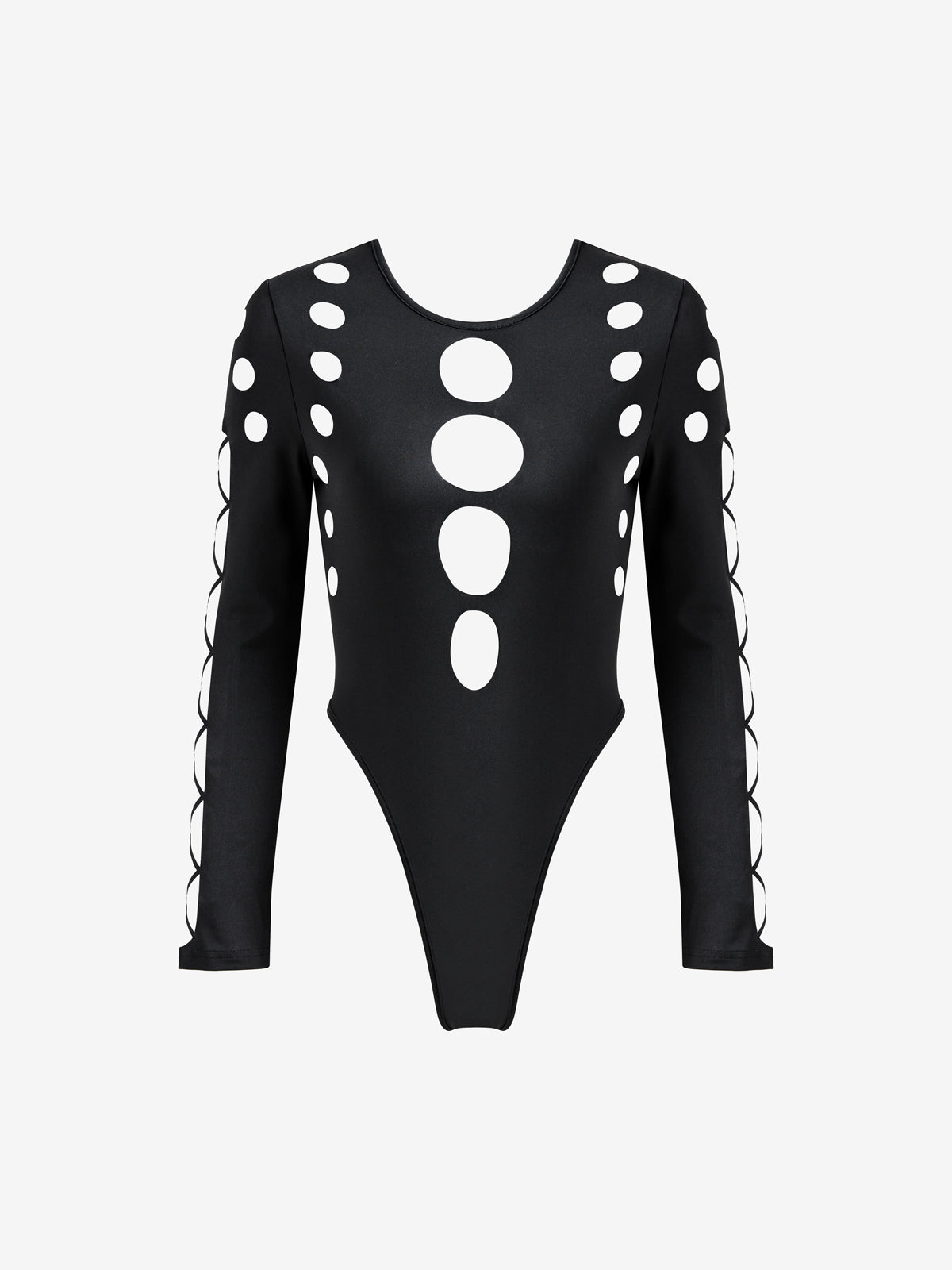 Black Cutout Long Sleeve Bodysuit