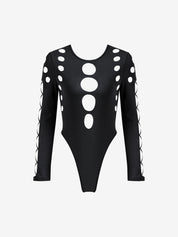 Black Cutout Long Sleeve Bodysuit