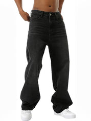 American retro gradient loose wide-leg jeans