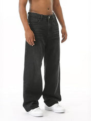 American retro gradient loose wide-leg jeans
