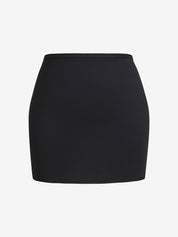 Solid Color Stretch Micro Mini Skirt