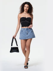 Retro Denim Mini Skirt