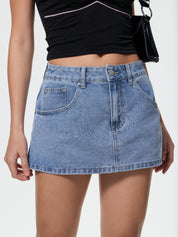 Retro Denim Mini Skirt