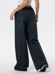 Vintage Blue Star Print 90s Boyfriend Jeans