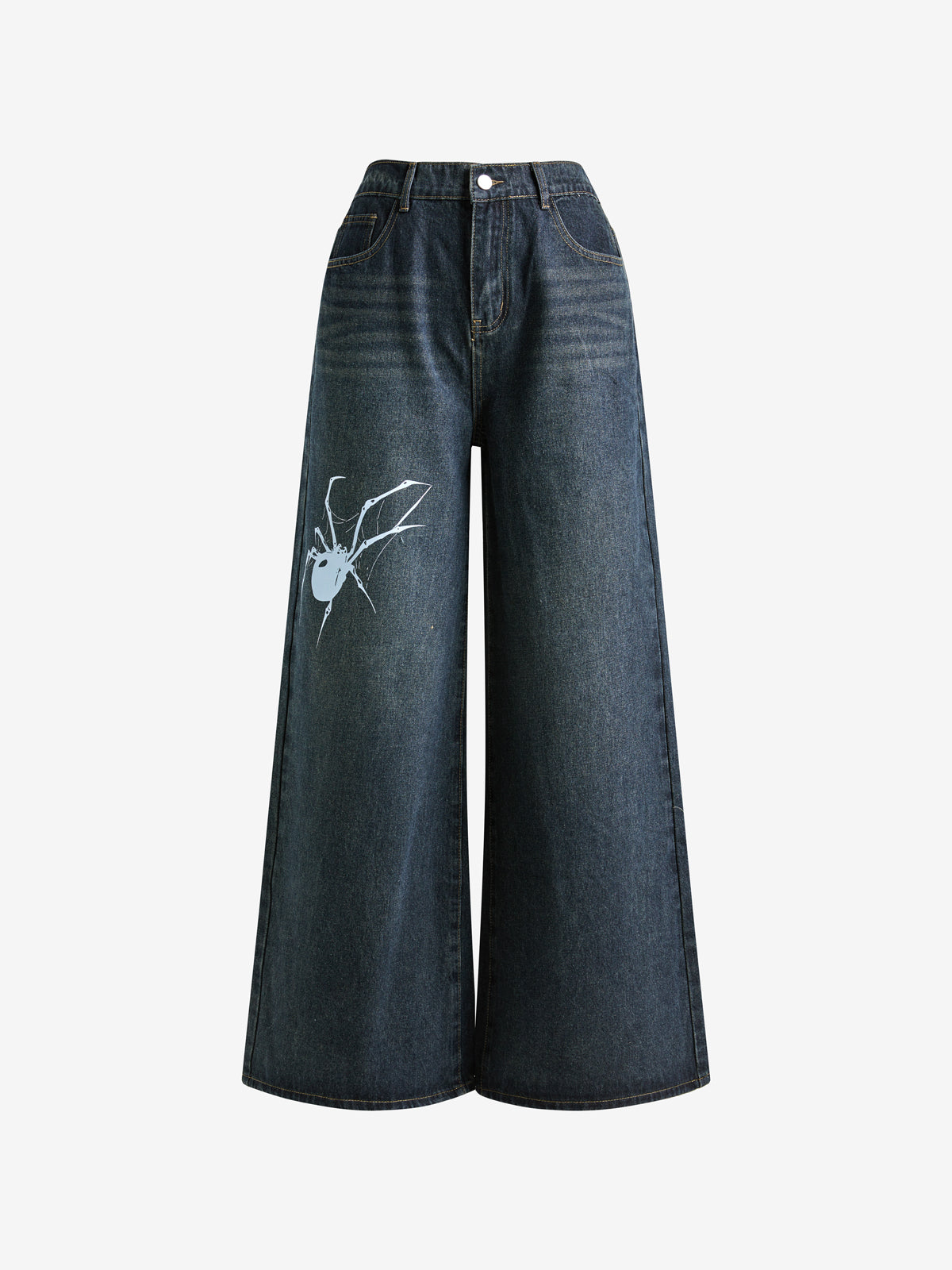 Vintage Blue 90s Print Boyfriend Jeans