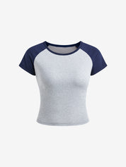 Contrast Raglan Slim Short Sleeve Tee