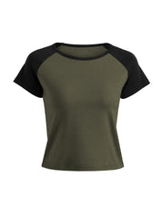 Contrast Raglan Slim Short Sleeve Tee
