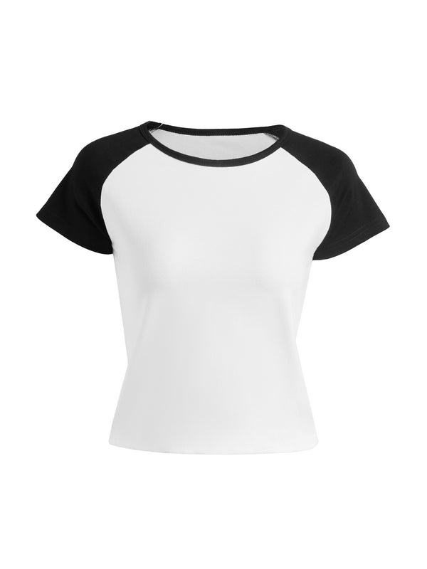 Contrast Raglan Slim Short Sleeve Tee