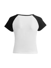 Contrast Raglan Slim Short Sleeve Tee