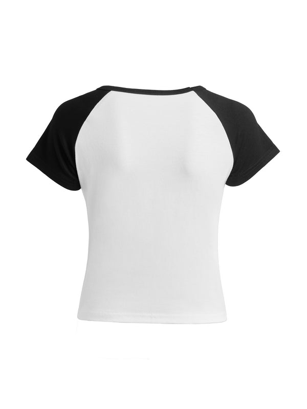Contrast Raglan Slim Short Sleeve Tee