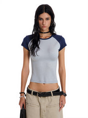 Contrast Raglan Slim Short Sleeve Tee