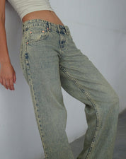Low Rise Heavy Wash Jeans