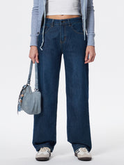 Low Rise Heavy Wash Jeans