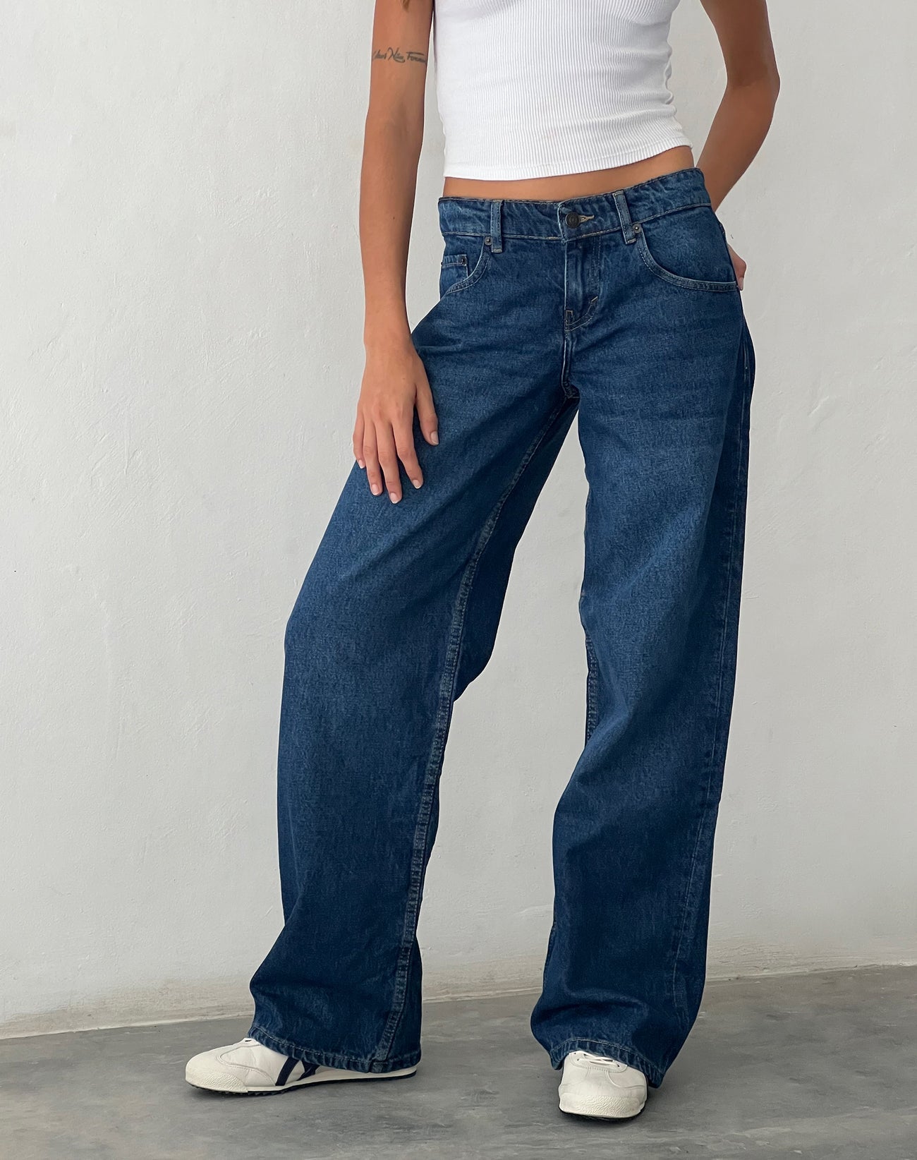 Low Rise Heavy Wash Jeans