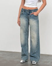 Low Rise Heavy Wash Jeans