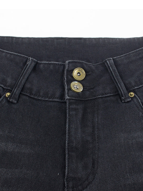 Double Breasted Low Rise Bootcut Jeans