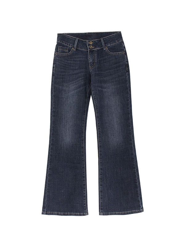Double Breasted Low Rise Bootcut Jeans