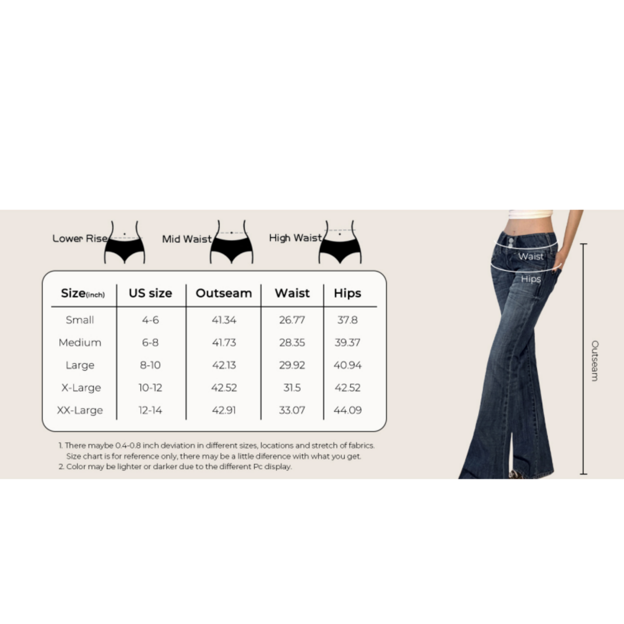 Double Breasted Low Rise Bootcut Jeans
