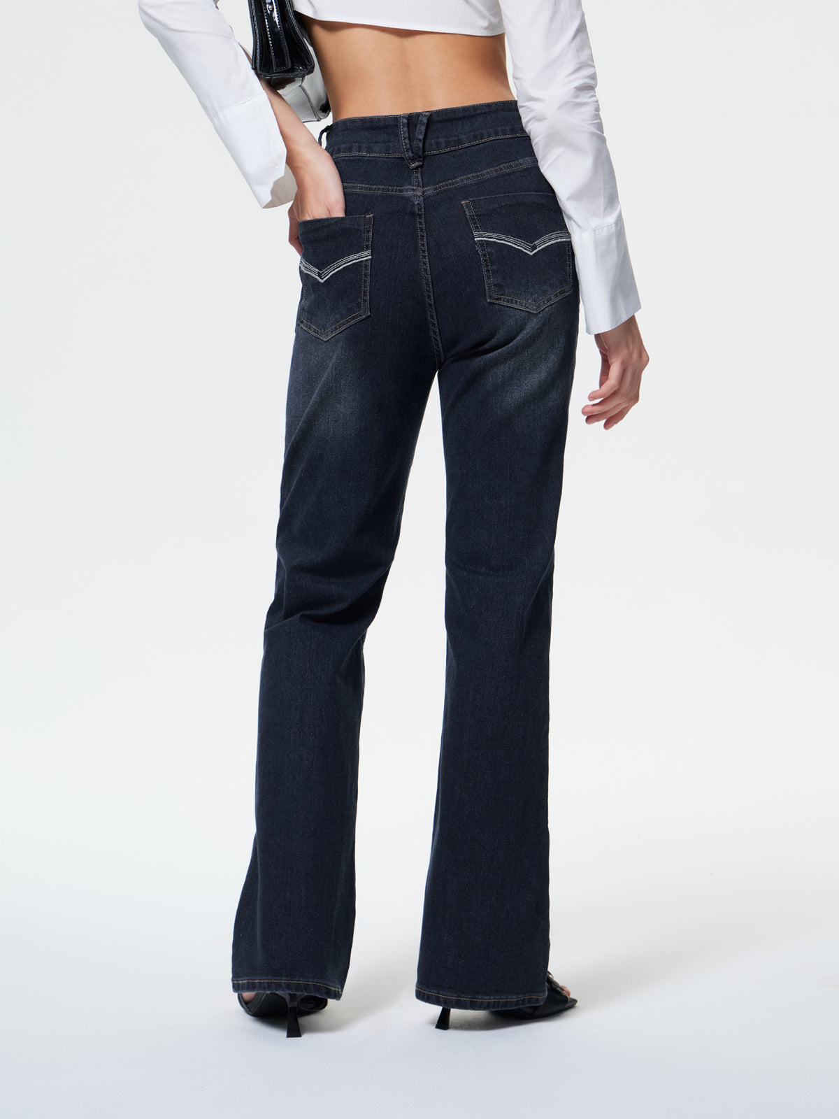 Double Breasted Low Rise Bootcut Jeans