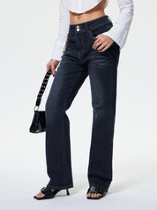 Double Breasted Low Rise Bootcut Jeans
