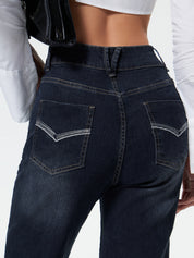 Double Breasted Low Rise Bootcut Jeans