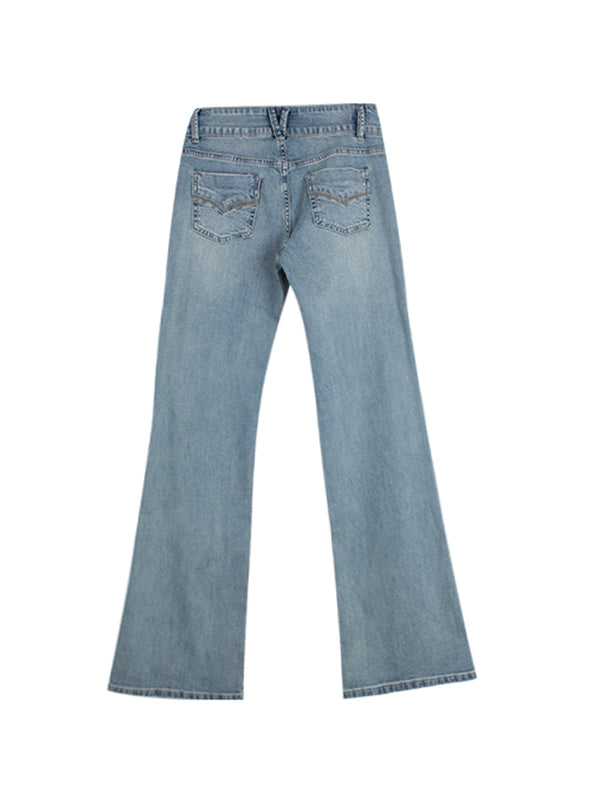 Double Breasted Low Rise Bootcut Jeans