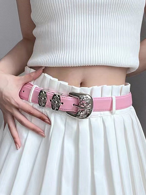 1pc Hollow carved cross buckle belt