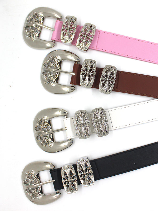 1pc Hollow carved cross buckle belt