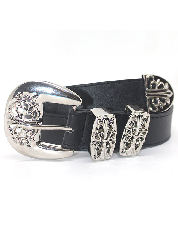 1pc Hollow carved cross buckle belt