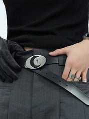 1pc Moon Metal Oval Moon Snap Button Belt