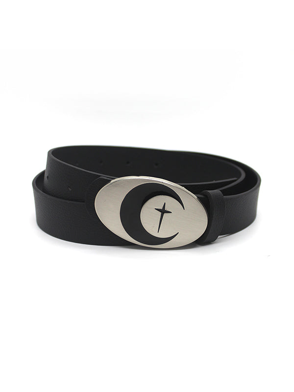 1pc Moon Metal Oval Moon Snap Button Belt