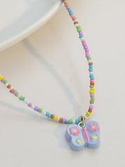 1pc Colorful Beaded Butterfly Necklace