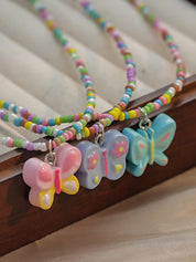 1pc Colorful Beaded Butterfly Necklace