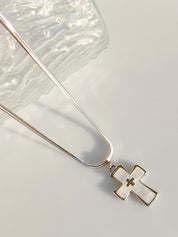 1pc Colorful Cross Pendant Necklace