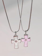 1pc Colorful Cross Pendant Necklace