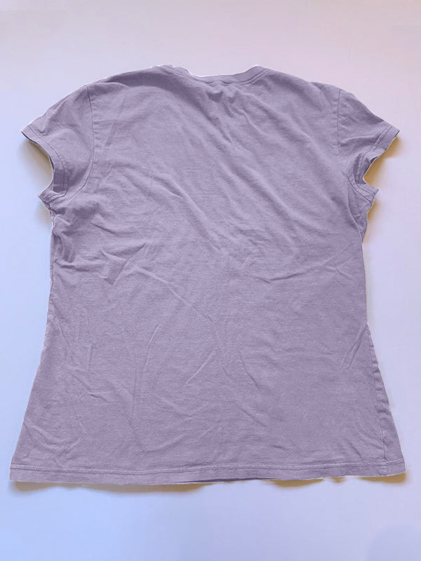 Solid Crew Neck Cropped Short Sleeve Tee