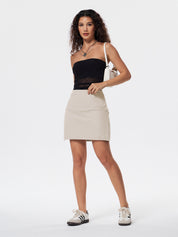 High Waist American Retro Split Skorts