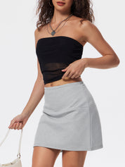 High Waist American Retro Split Skorts