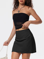 High Waist American Retro Split Skorts