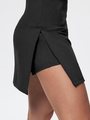 High Waist American Retro Split Skorts