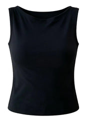 Boat Neck Built-In Padding Tank Top