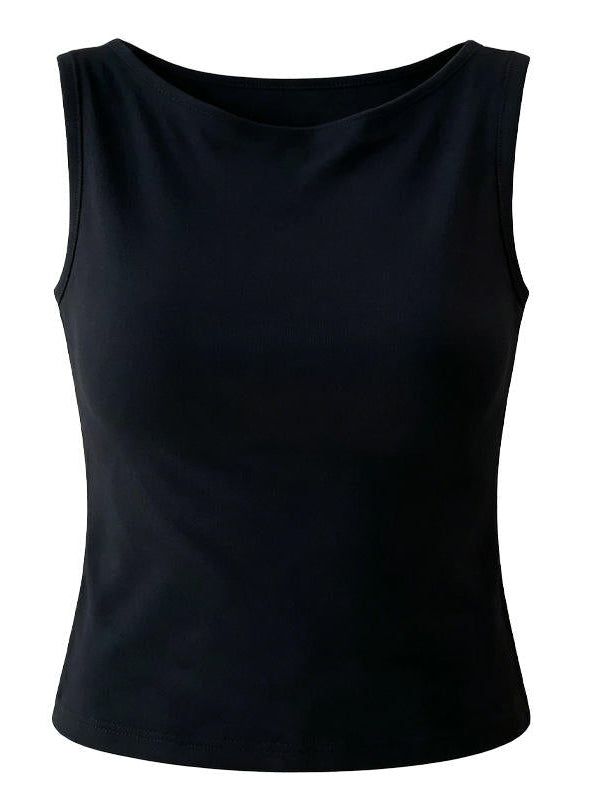 Boat Neck Built-In Padding Tank Top
