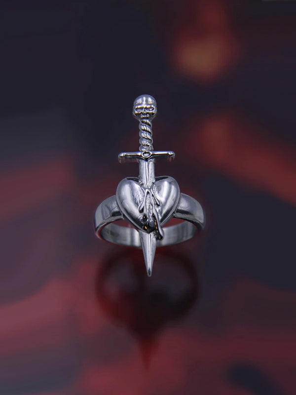Punk Dagger Heart Ring