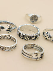 6pcs Vintage Skull Ring