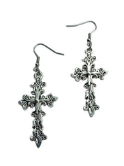 Vintage Baroque Cross Earrings