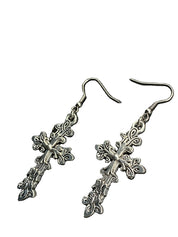 Vintage Baroque Cross Earrings
